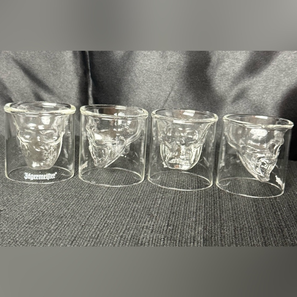 Set of 4 Double-Wall Jägermeister Skull Shot Glass